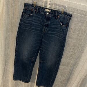 Madewell Dark Blue Flare & Wide Leg Jeans